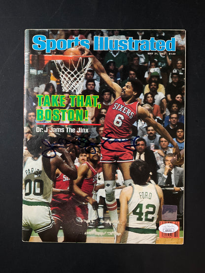 Julius "Dr. J" Erving Sports Illustrated NBA JSA Certified Auto Philadelphia 76ers