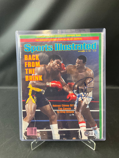 Larry Holmes Sports Illustrated Boxing Beckett Certified Auto 1981