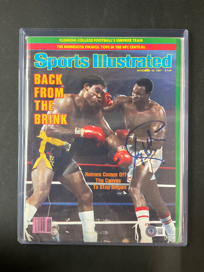 Larry Holmes Sports Illustrated Boxing Beckett Certified Auto 1981