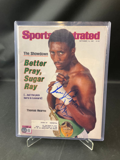 Thomas Hearns Sports Illustrated Boxing Beckett Certified Auto 1981