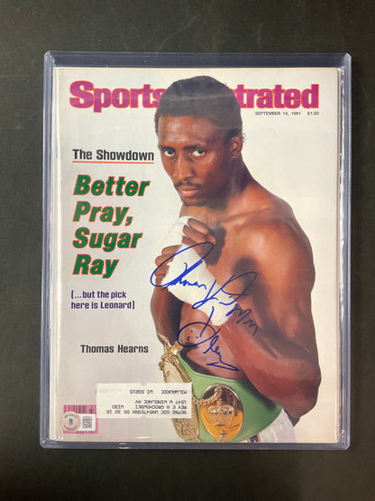 Thomas Hearns Sports Illustrated Boxing Beckett Certified Auto 1981