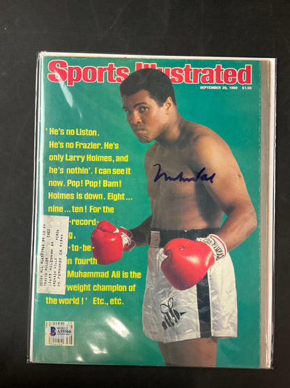 Muhammed Ali Sports Illustrated Boxing Beckett Certified Auto 1980