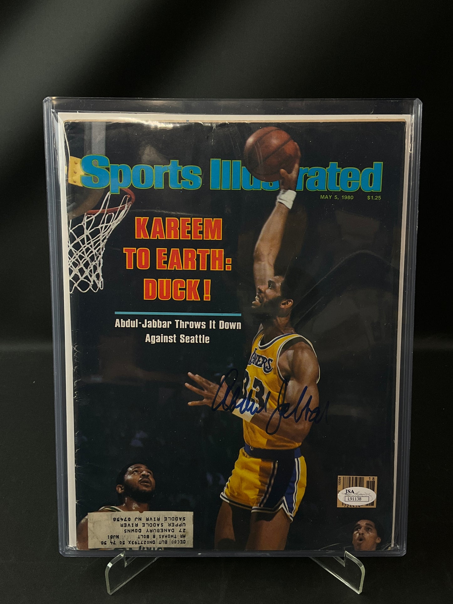 Kareem Abdul-Jabbar Sports Illustrated NBA JSA Certified Auto Los Angeles Lakers