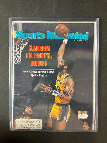 Kareem Abdul-Jabbar Sports Illustrated NBA JSA Certified Auto Los Angeles Lakers