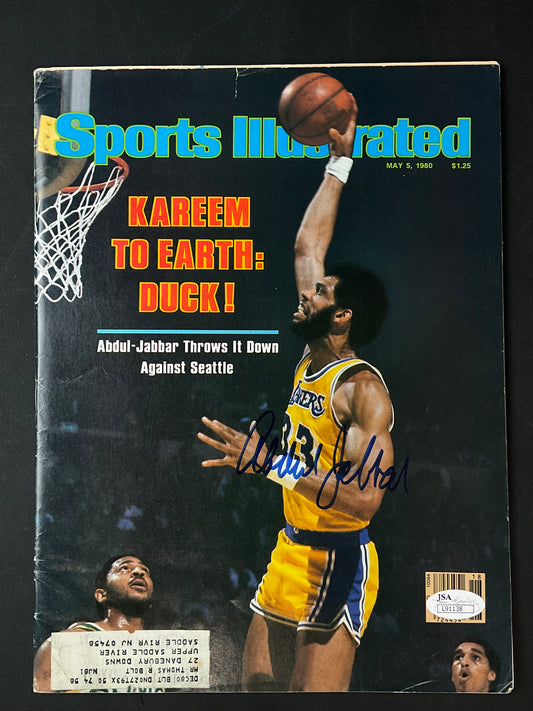 Kareem Abdul-Jabbar Sports Illustrated NBA JSA Certified Auto Los Angeles Lakers