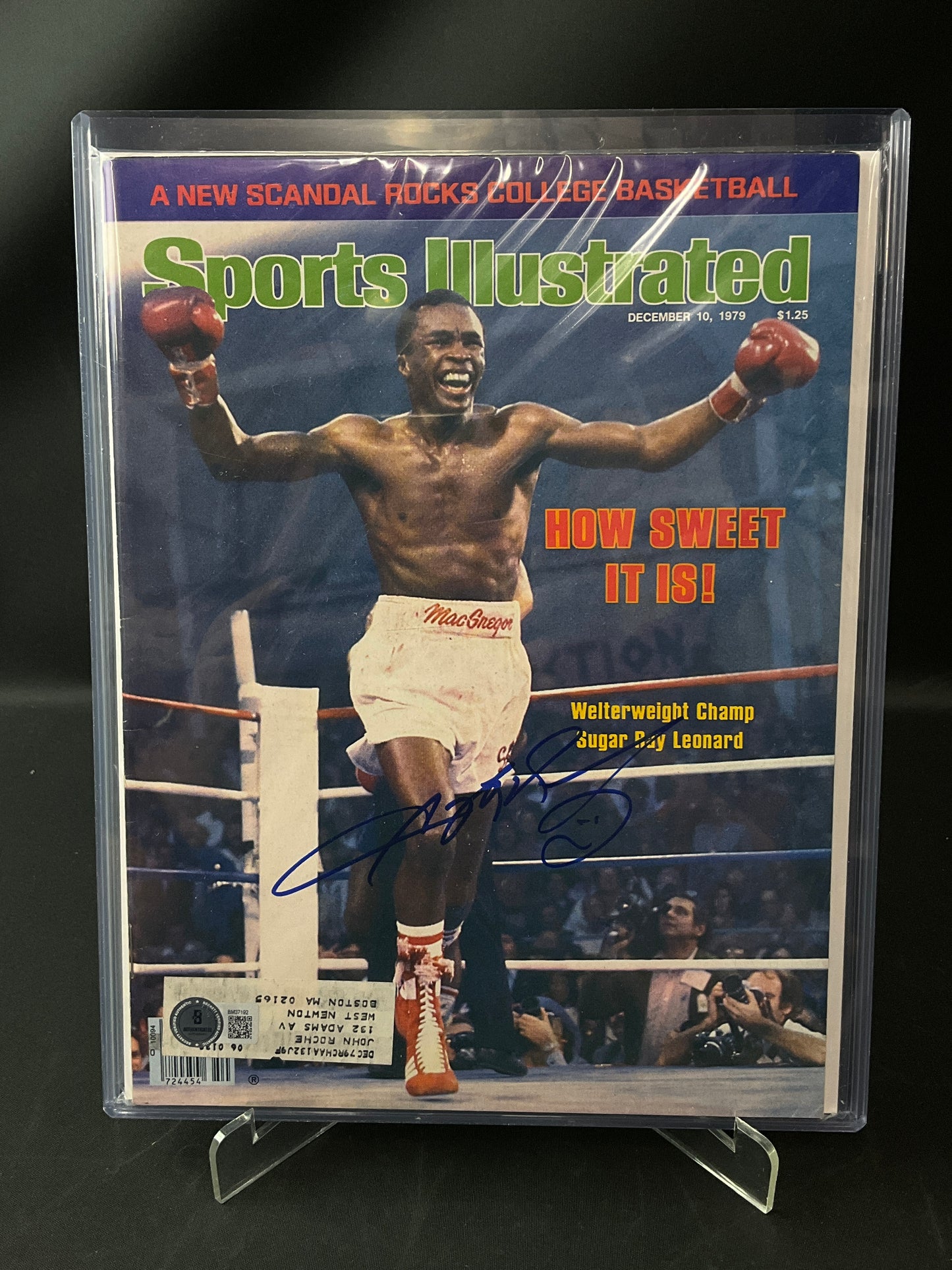Sugar Ray Leonard Sports Illustrated Boxing Beckett Certified Auto 1979
