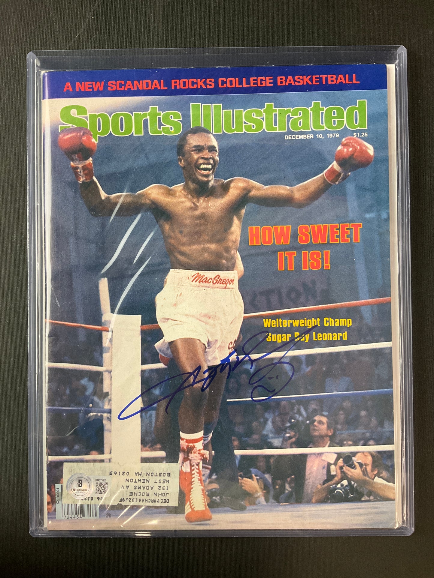 Sugar Ray Leonard Sports Illustrated Boxing Beckett Certified Auto 1979