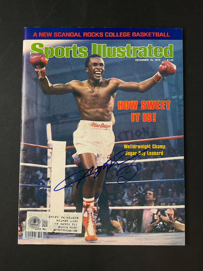 Sugar Ray Leonard Sports Illustrated Boxing Beckett Certified Auto 1979