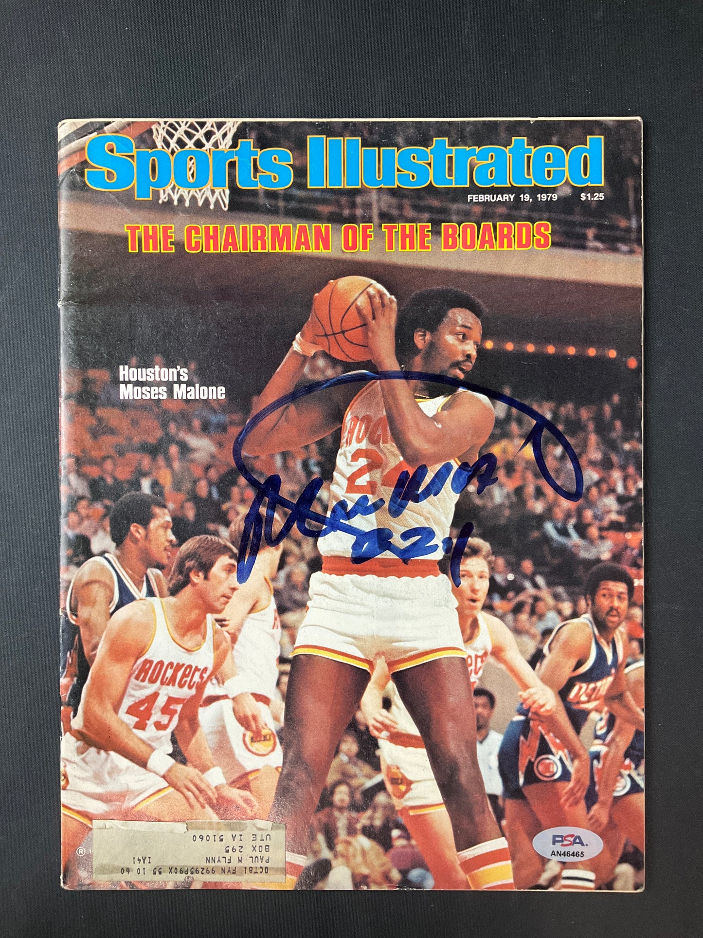 Moses Malone Sports Illustrated NBA PSA Certified Auto Houston Rockets 1979