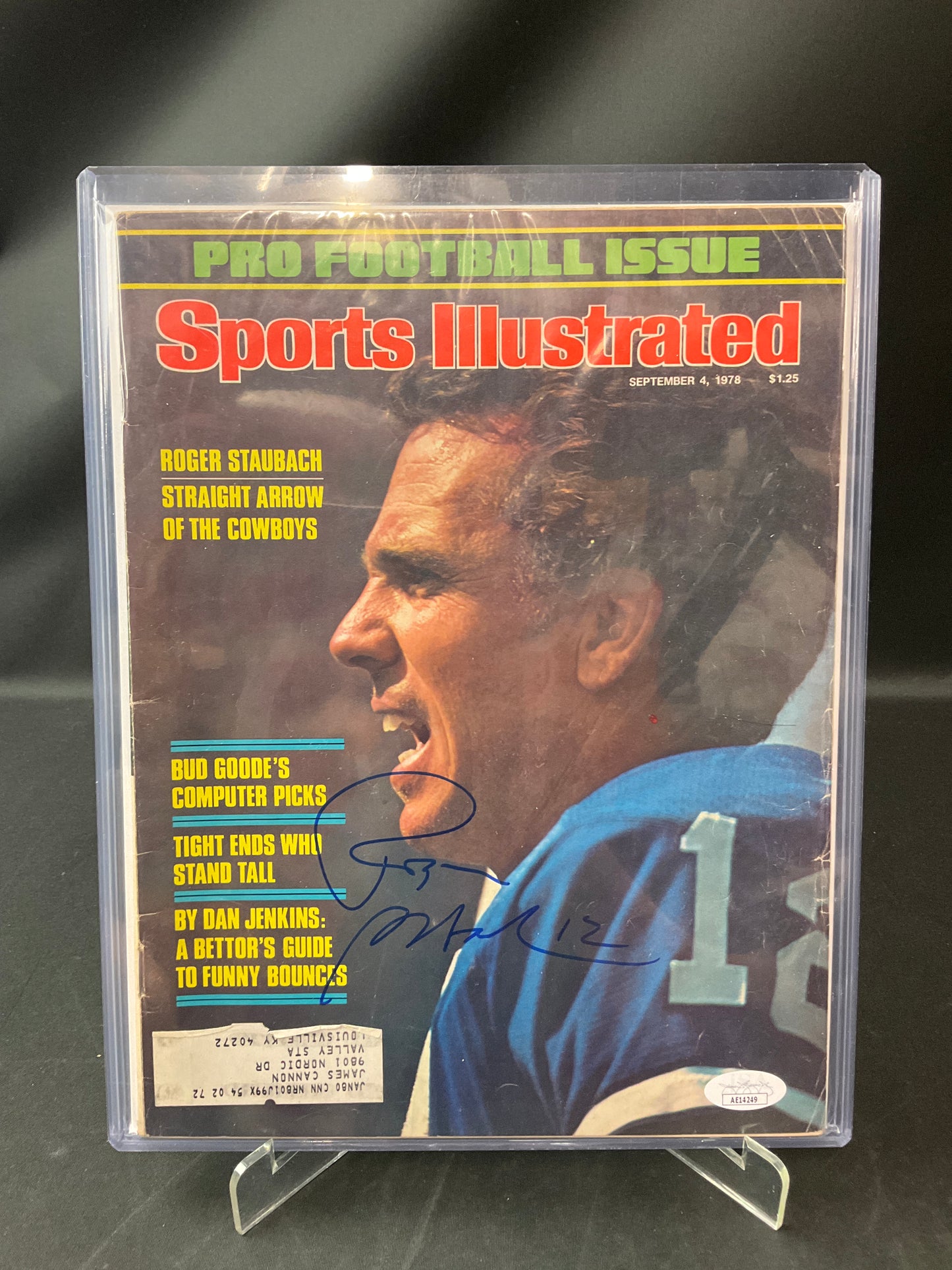 Roger Staubach Sports Illustrated NFL JSA Certified Auto Dallas Cowboys 1978