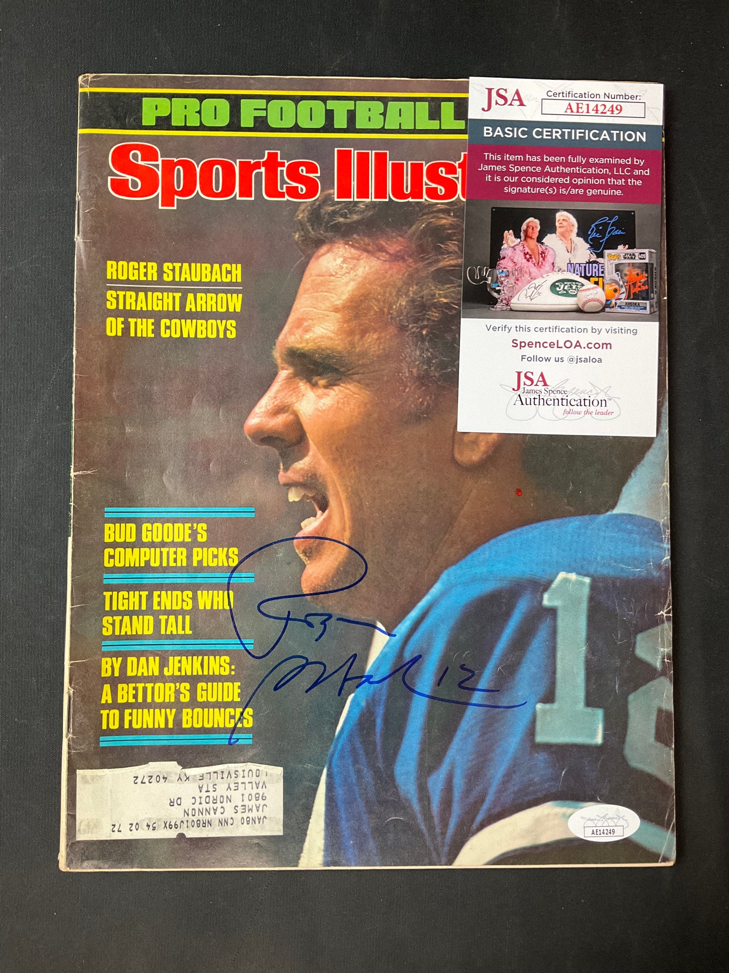 Roger Staubach Sports Illustrated NFL JSA Certified Auto Dallas Cowboys 1978