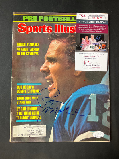 Roger Staubach Sports Illustrated NFL JSA Certified Auto Dallas Cowboys 1978