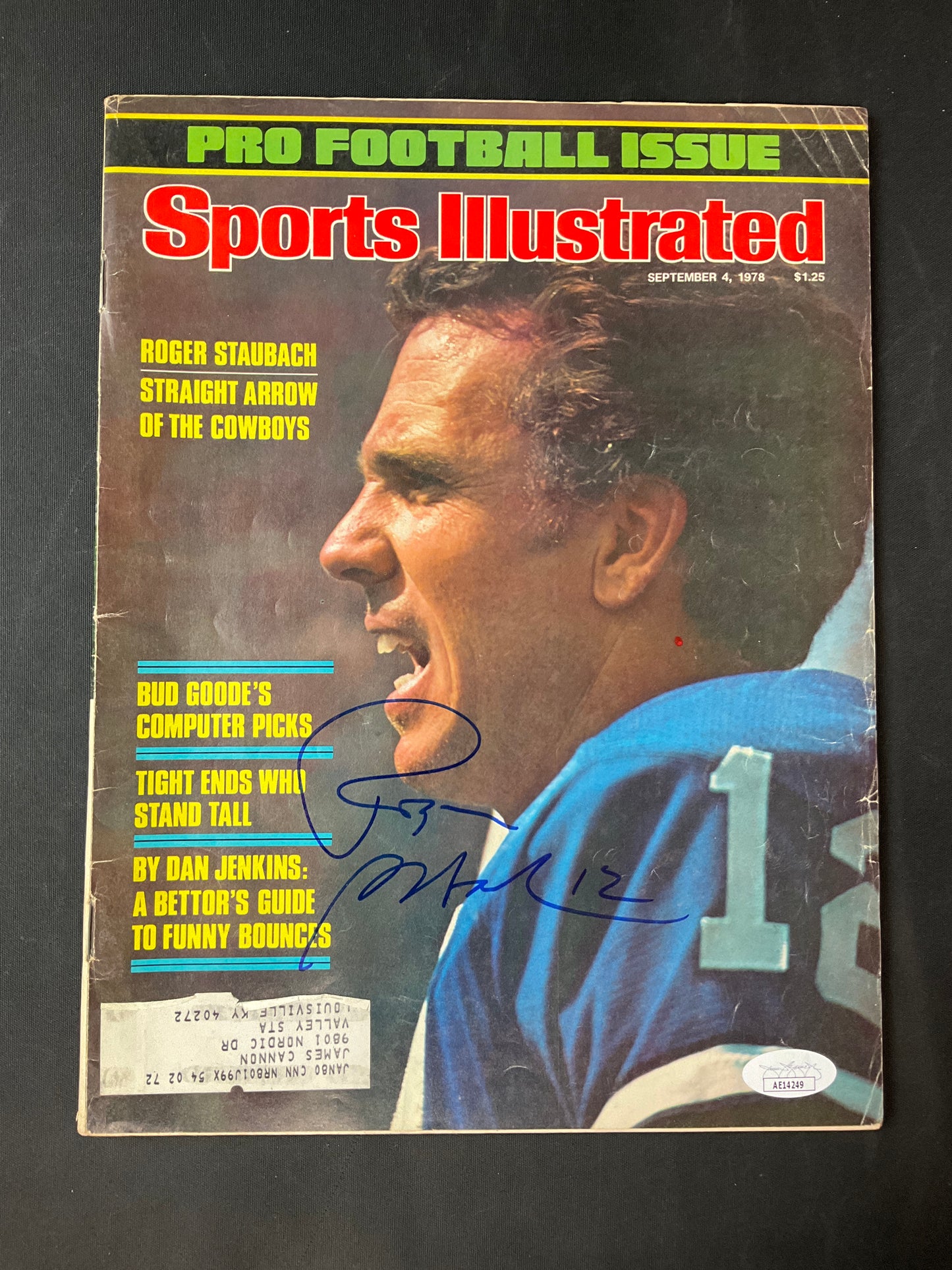 Roger Staubach Sports Illustrated NFL JSA Certified Auto Dallas Cowboys 1978