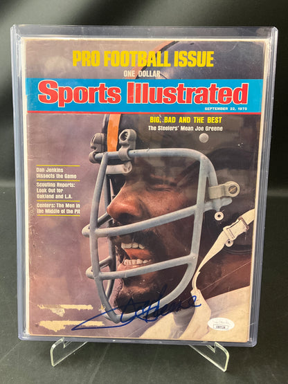 Joe Greene Sports Illustrated NFL JSA Certified Auto Pittsburgh Steelers 1975