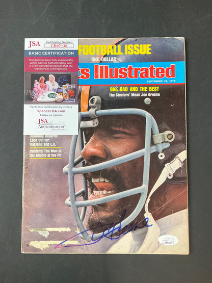 Joe Greene Sports Illustrated NFL JSA Certified Auto Pittsburgh Steelers 1975