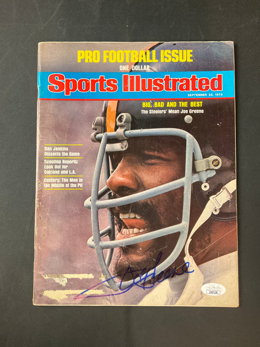 Joe Greene Sports Illustrated NFL JSA Certified Auto Pittsburgh Steelers 1975