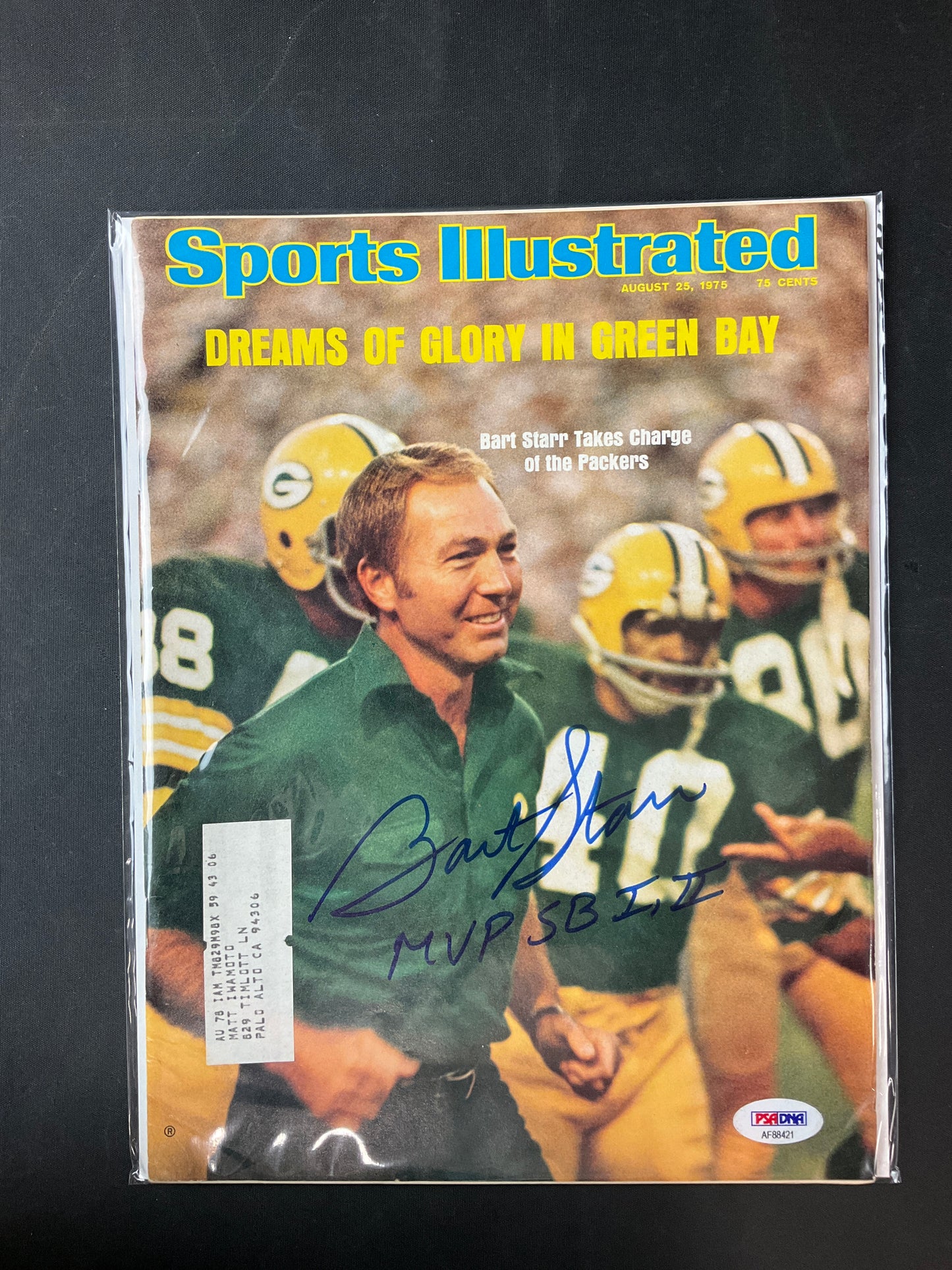 Bart Starr Sports Illustrated NFL PSA Certified Auto Green Bay Packers
