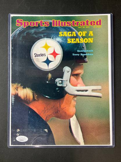 Terry Bradshaw Signed Sports Illustrated Cover NFL JSA Certified Auto Pittsburgh Steelers