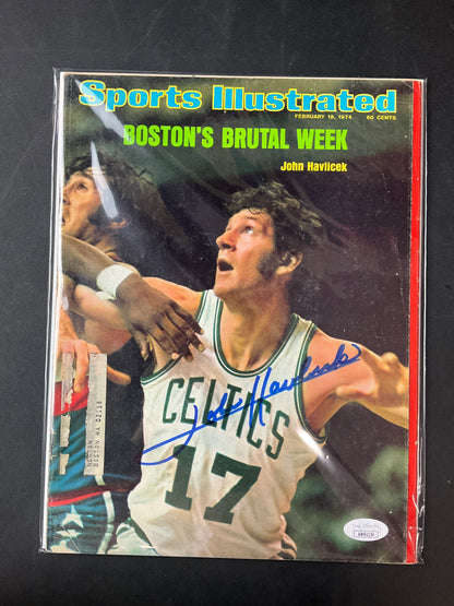 John Havlicek Signed Sports Illustrated NBA JSA Certified Auto Boston Celtics 1974