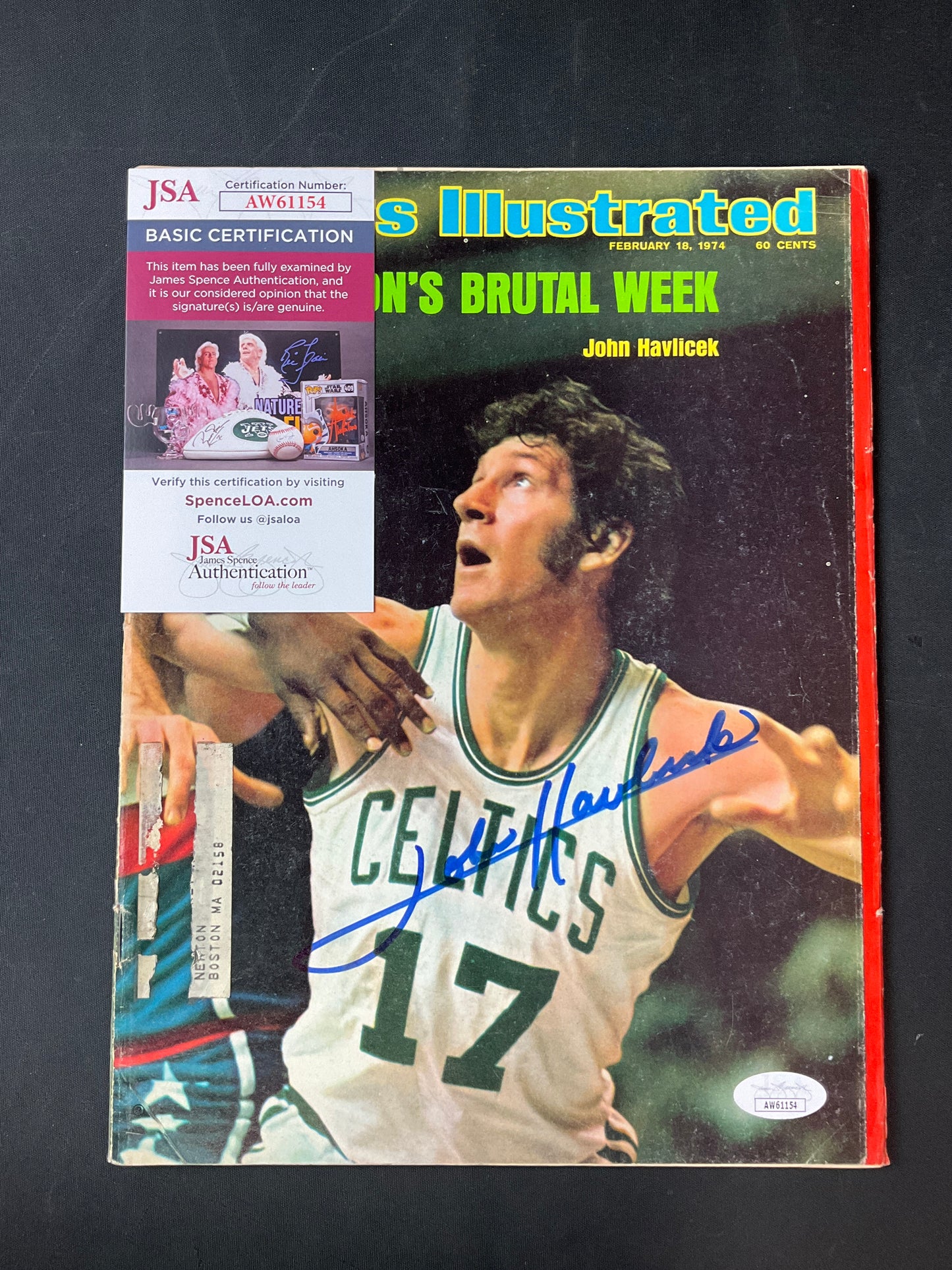 John Havlicek Signed Sports Illustrated NBA JSA Certified Auto Boston Celtics 1974