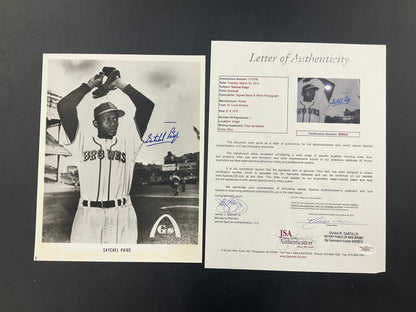 Satchel Paige Signed 8x10 Photo St. Louis Browns with full JSA LOA Certified Autograph