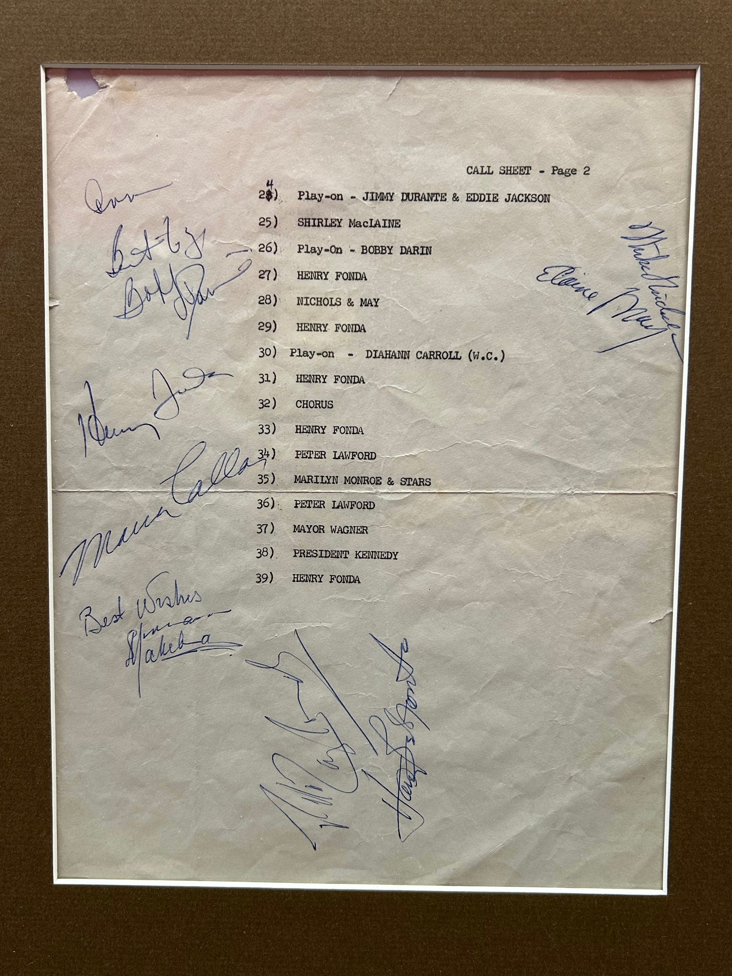 Marilyn Monroe SIGNED program from Happy Birthday Mr. President gala May 19th 1962 AMAZINGLY RARE!