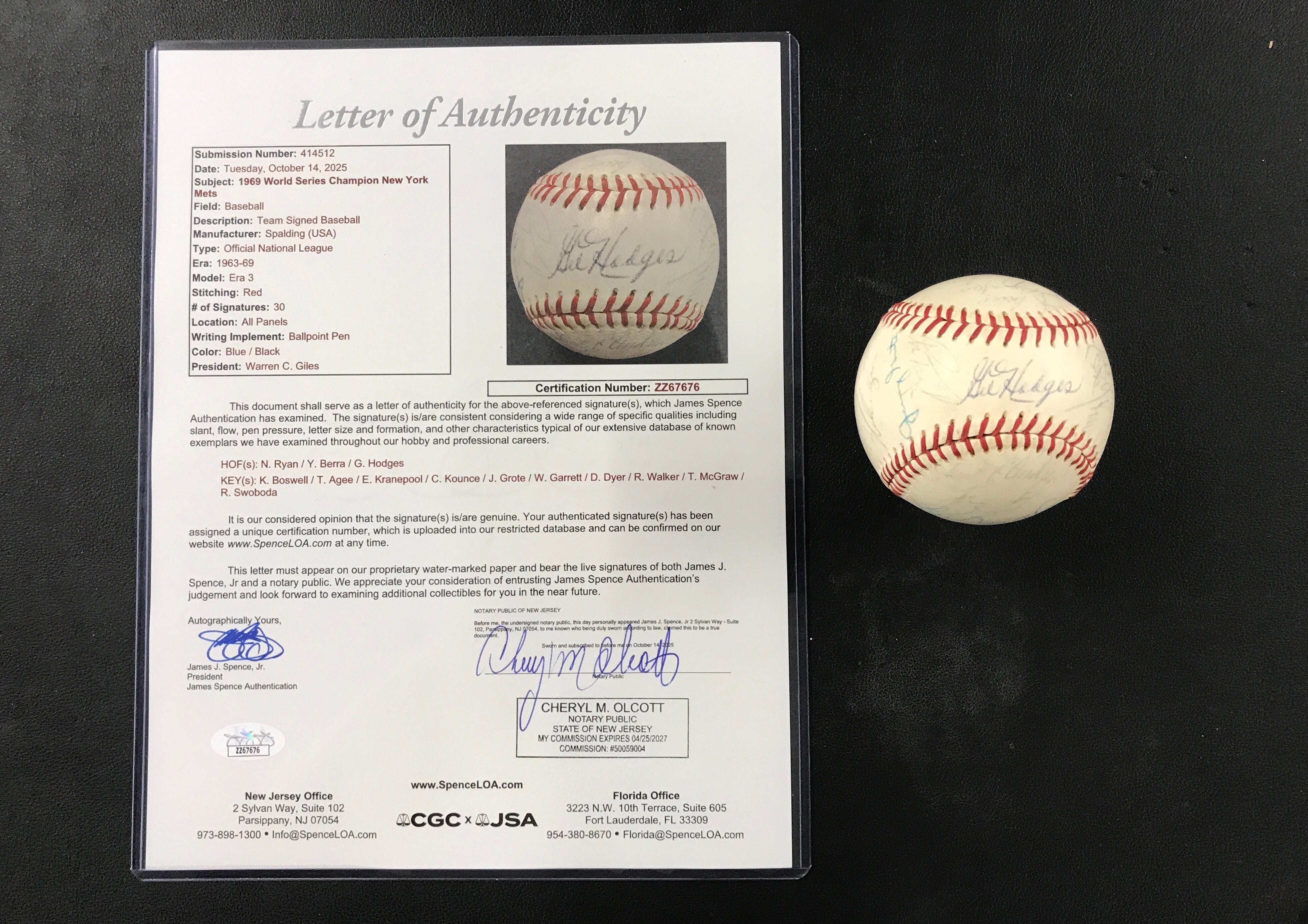 ダニエルムッチリー様オーダーページ 1969 New York Mets Team Signed Spalding Baseball Gil Hodges, Nolan