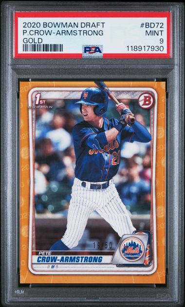 Pete Crow-Armstrong 2020 Bowman Draft GOLD 1st Bowman /50! PSA 9 MINT