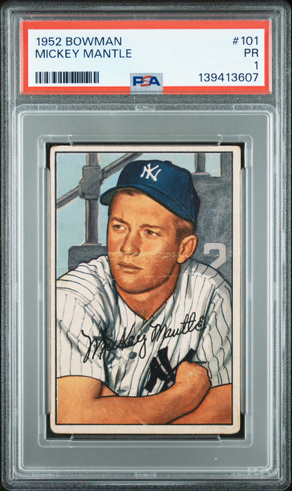 Mickey Mantle 1952 Bowman #101 PSA 1 New York Yankees 2nd YR